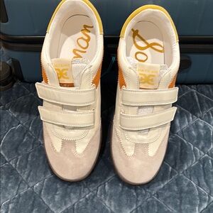 Sam Edelman White and Yellow Sneakers